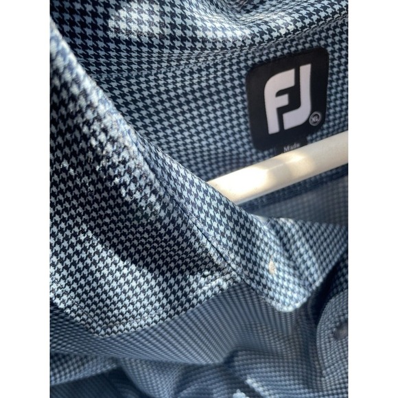 FootJoy Mens Rivercrest Golf Club Houndstooth Logo Polo Shirt XL - Picture 8 of 8